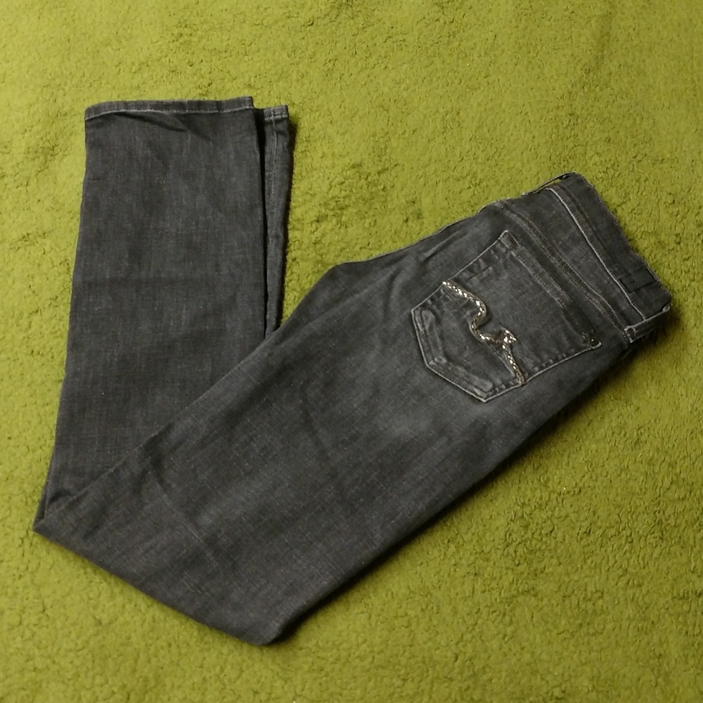 7 For All Mankind Gray Straight Leg Jeans